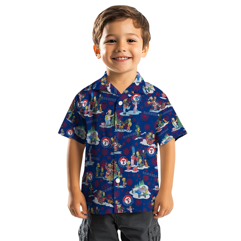 Texas Rangers Hawaiian Shirt - Simpsons Christmas | Hula Hawaiian Shirts