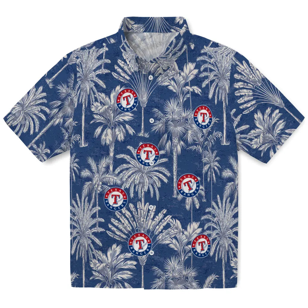 Texas Rangers Hawaiian Shirt - Vintage Palm Tree | Hula Hawaiian Shirts
