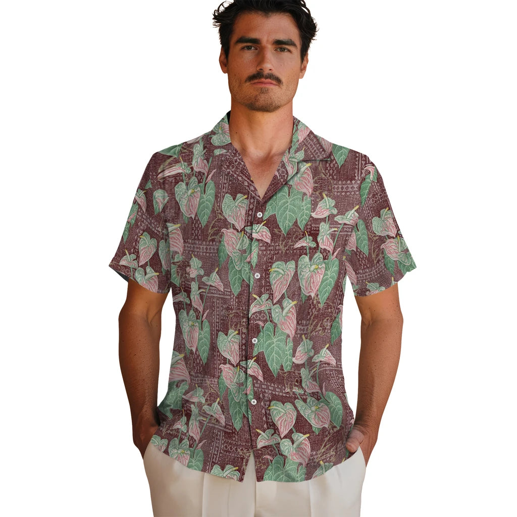 Texas State Bobcats Hawaiian Shirt - Anthurium Overlay | Hula Hawaiian Shirts