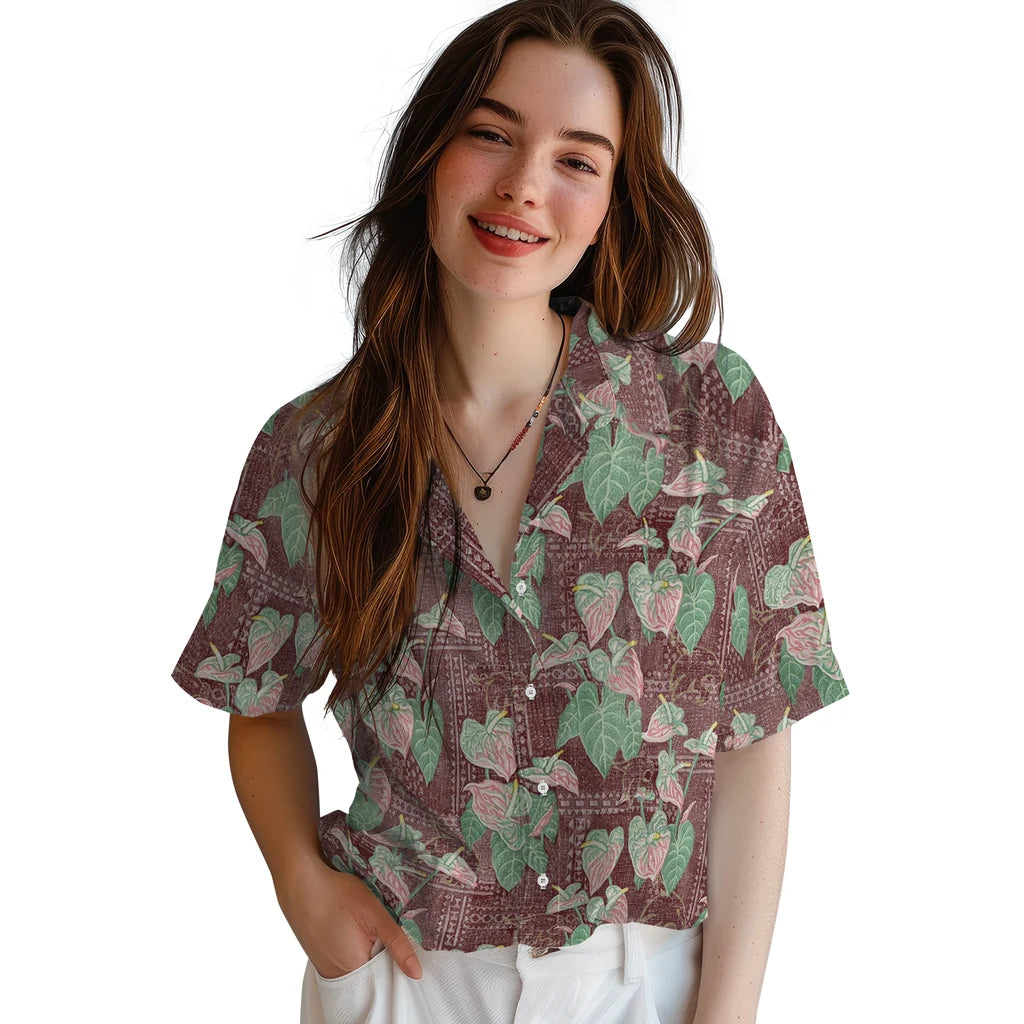 Texas State Bobcats Hawaiian Shirt - Anthurium Overlay | Hula Hawaiian Shirts