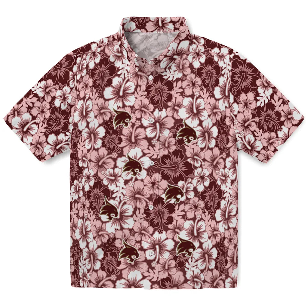 Texas State Bobcats Hawaiian Shirt - Hibiscus Blooms | Hula Hawaiian Shirts