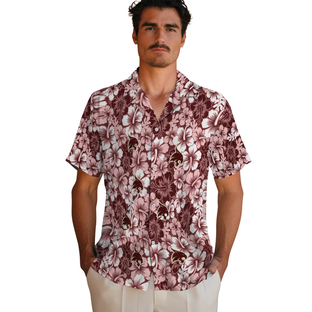 Texas State Bobcats Hawaiian Shirt - Hibiscus Blooms | Hula Hawaiian Shirts