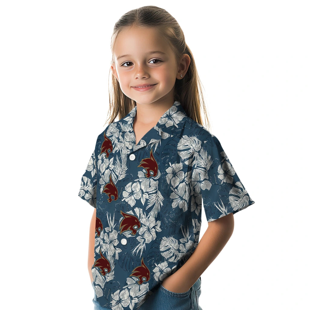 Texas State Bobcats Hawaiian Shirt - Hibiscus Flowers | Hula Hawaiian Shirts