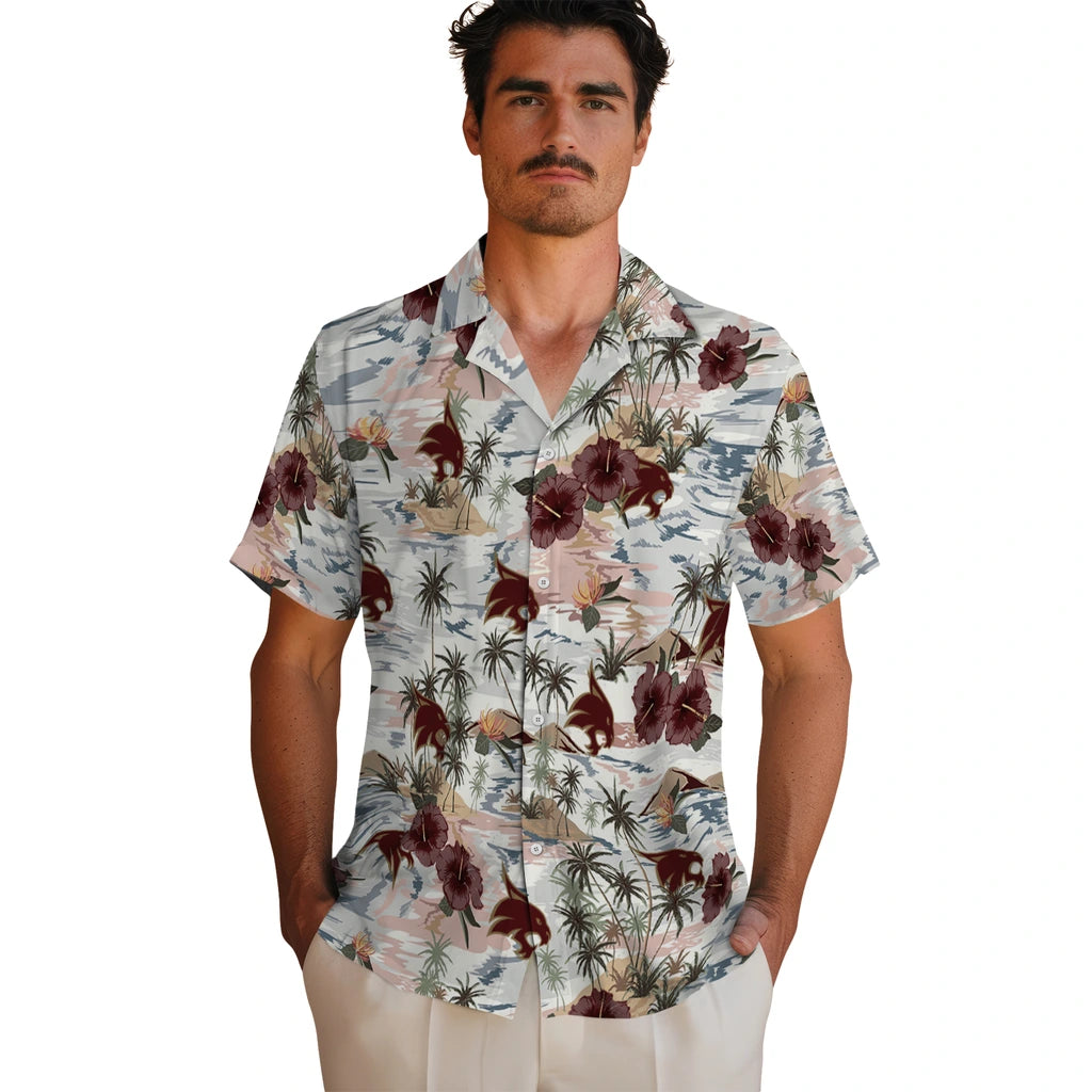 Texas State Bobcats Hawaiian Shirt - Hibiscus Seaside | Hula Hawaiian Shirts