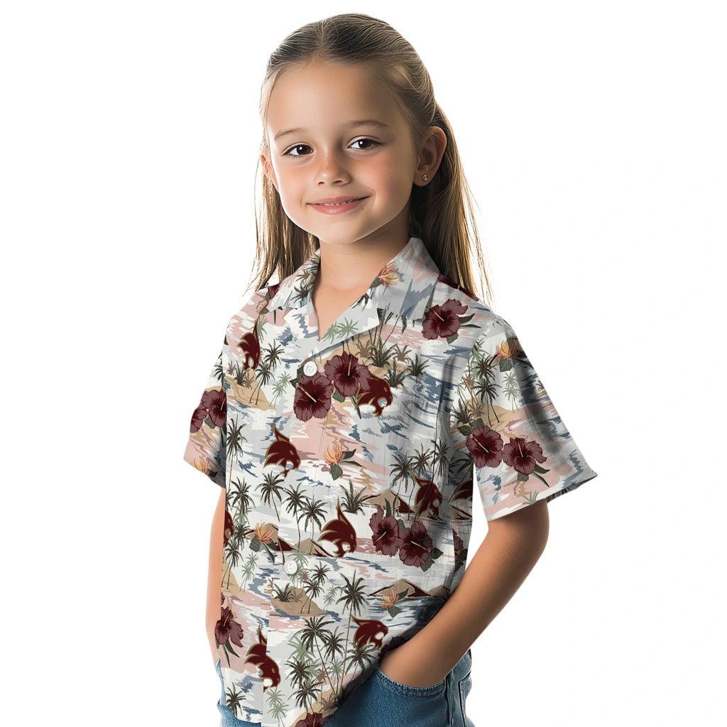 Texas State Bobcats Hawaiian Shirt - Hibiscus Seaside | Hula Hawaiian Shirts