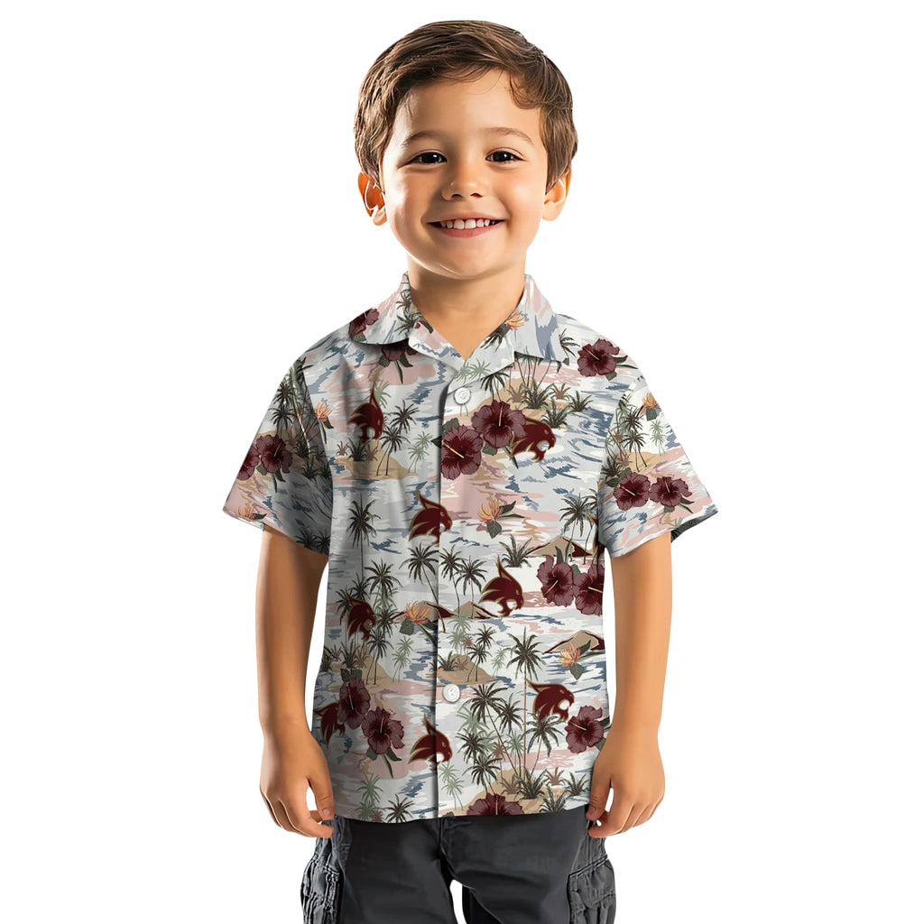 Texas State Bobcats Hawaiian Shirt - Hibiscus Seaside | Hula Hawaiian Shirts