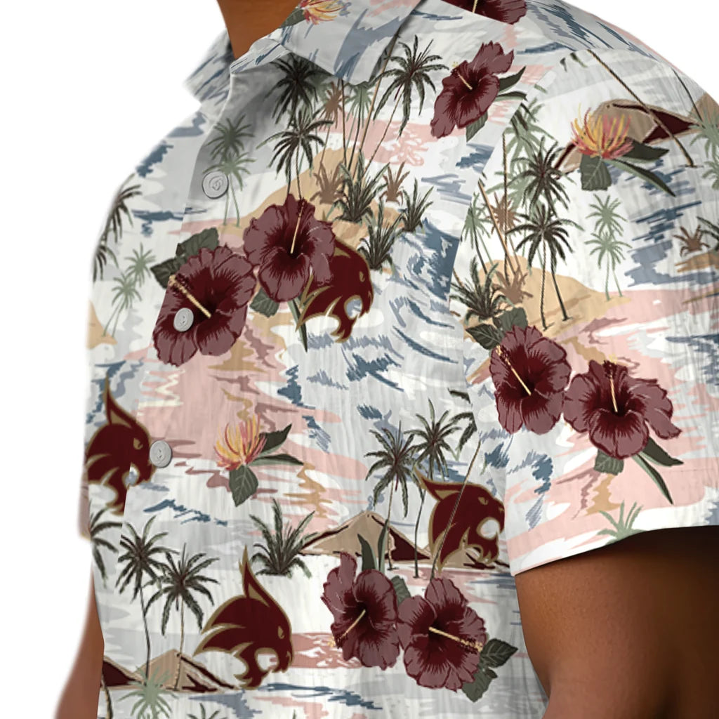 Texas State Bobcats Hawaiian Shirt - Hibiscus Seaside | Hula Hawaiian Shirts