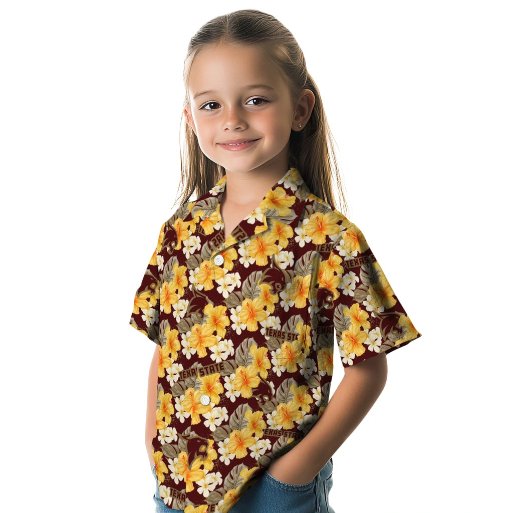Texas State Bobcats Hawaiian Shirt - Hibiscus Tropics | Hula Hawaiian Shirts