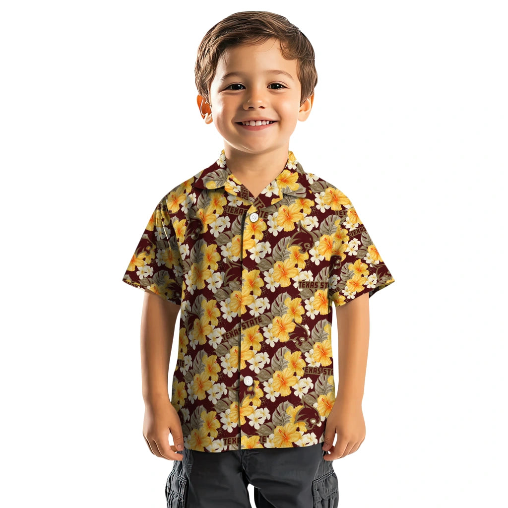 Texas State Bobcats Hawaiian Shirt - Hibiscus Tropics | Hula Hawaiian Shirts