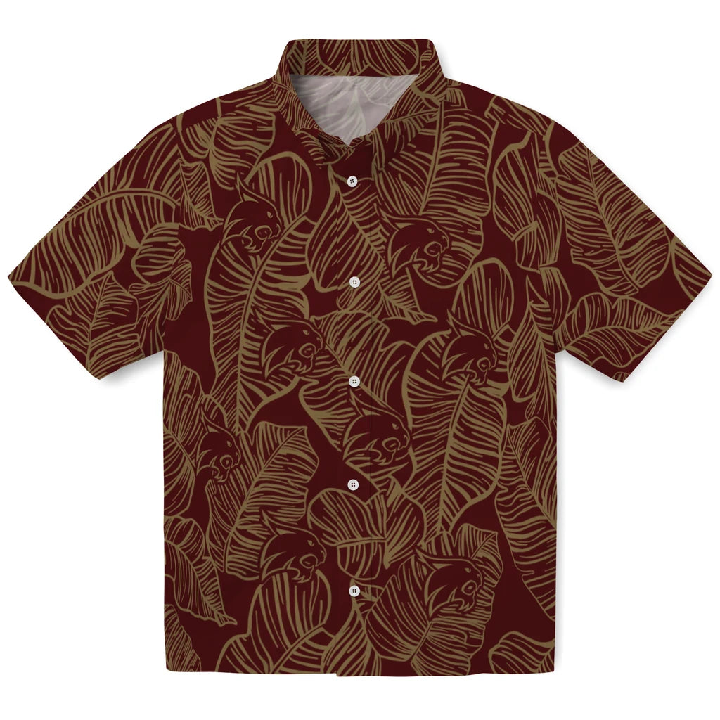 Texas State Bobcats Hawaiian Shirt - Leaf Outline | Hula Hawaiian Shirts