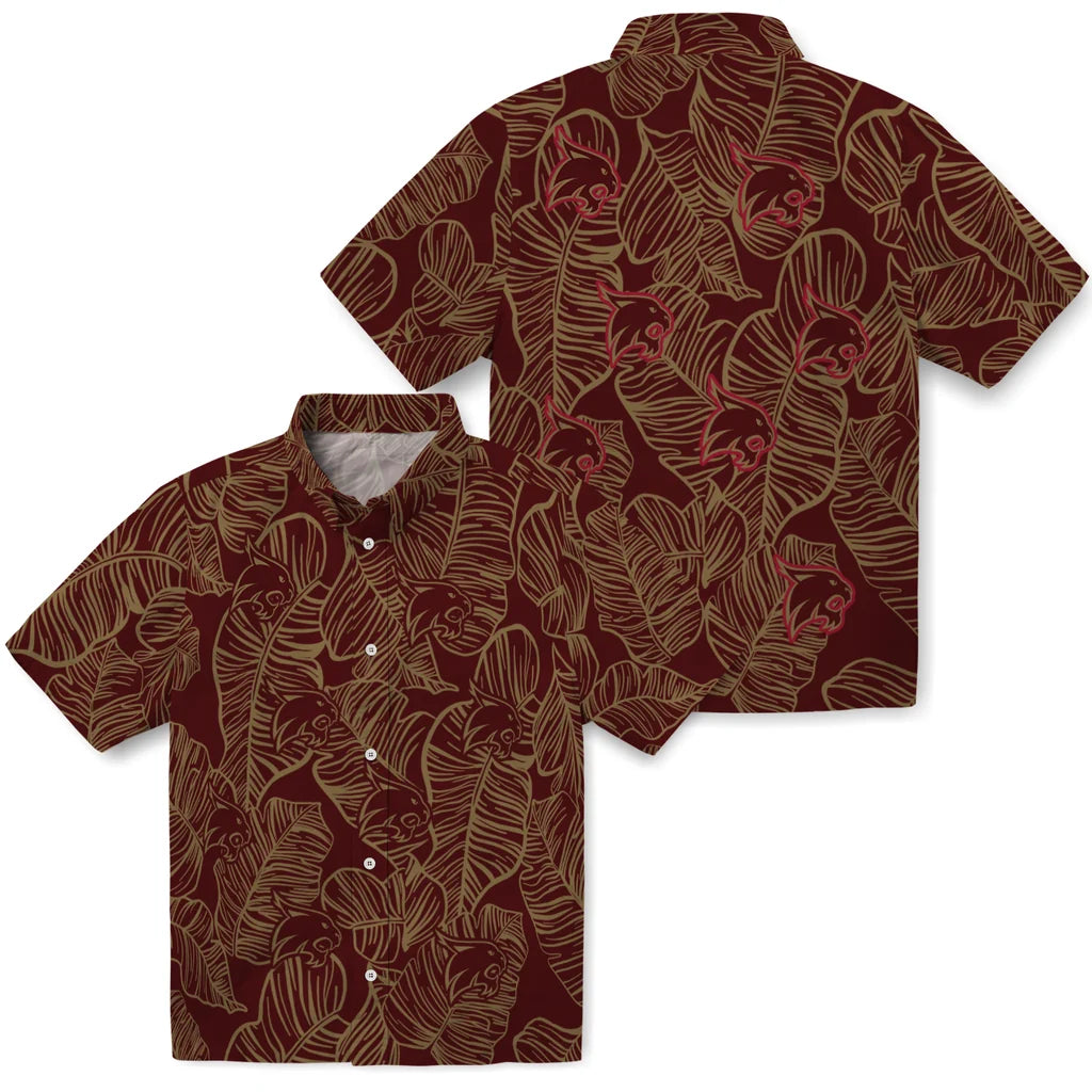 Texas State Bobcats Hawaiian Shirt - Leaf Outline | Hula Hawaiian Shirts