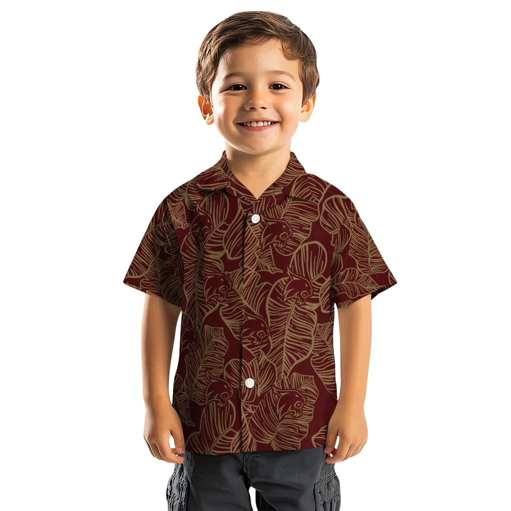 Texas State Bobcats Hawaiian Shirt - Leaf Outline | Hula Hawaiian Shirts