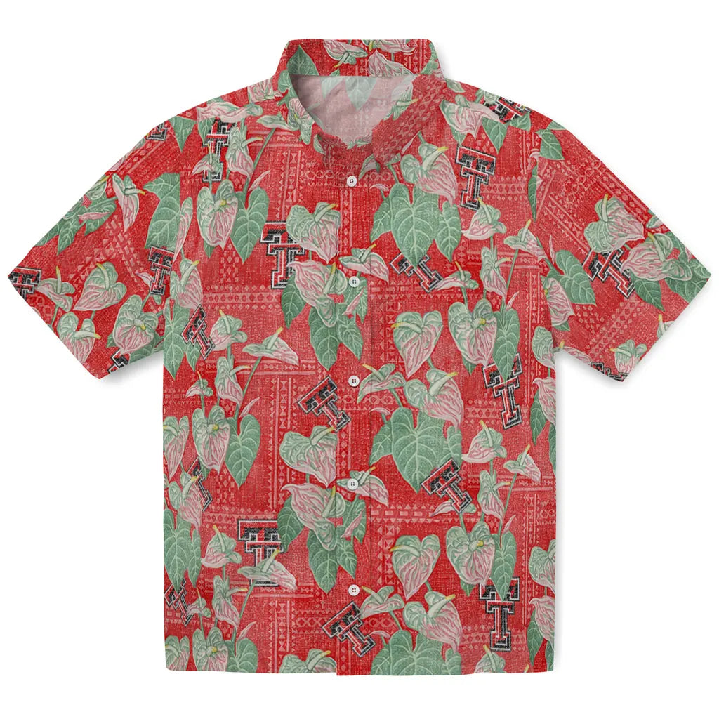 Texas Tech Red Raiders Hawaiian Shirt - Anthurium Overlay | Hula Hawaiian Shirts
