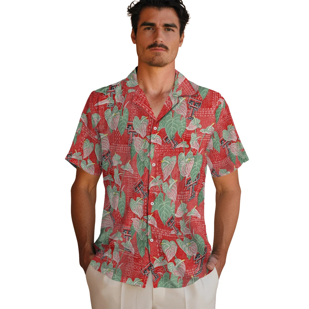 Texas Tech Red Raiders Hawaiian Shirt - Anthurium Overlay | Hula Hawaiian Shirts