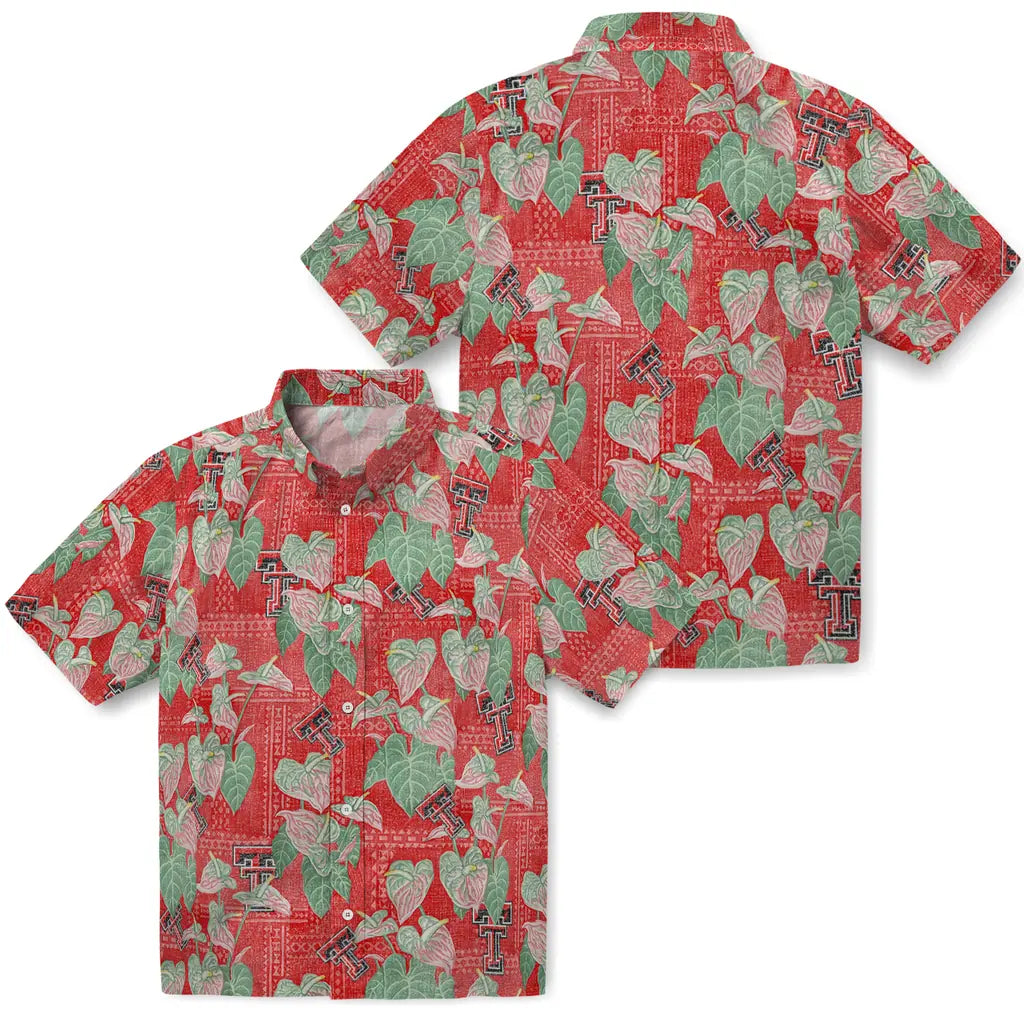 Texas Tech Red Raiders Hawaiian Shirt - Anthurium Overlay | Hula Hawaiian Shirts