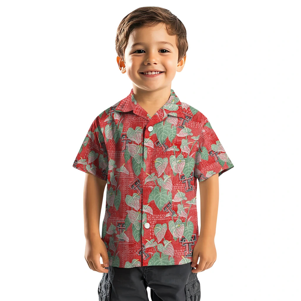 Texas Tech Red Raiders Hawaiian Shirt - Anthurium Overlay | Hula Hawaiian Shirts