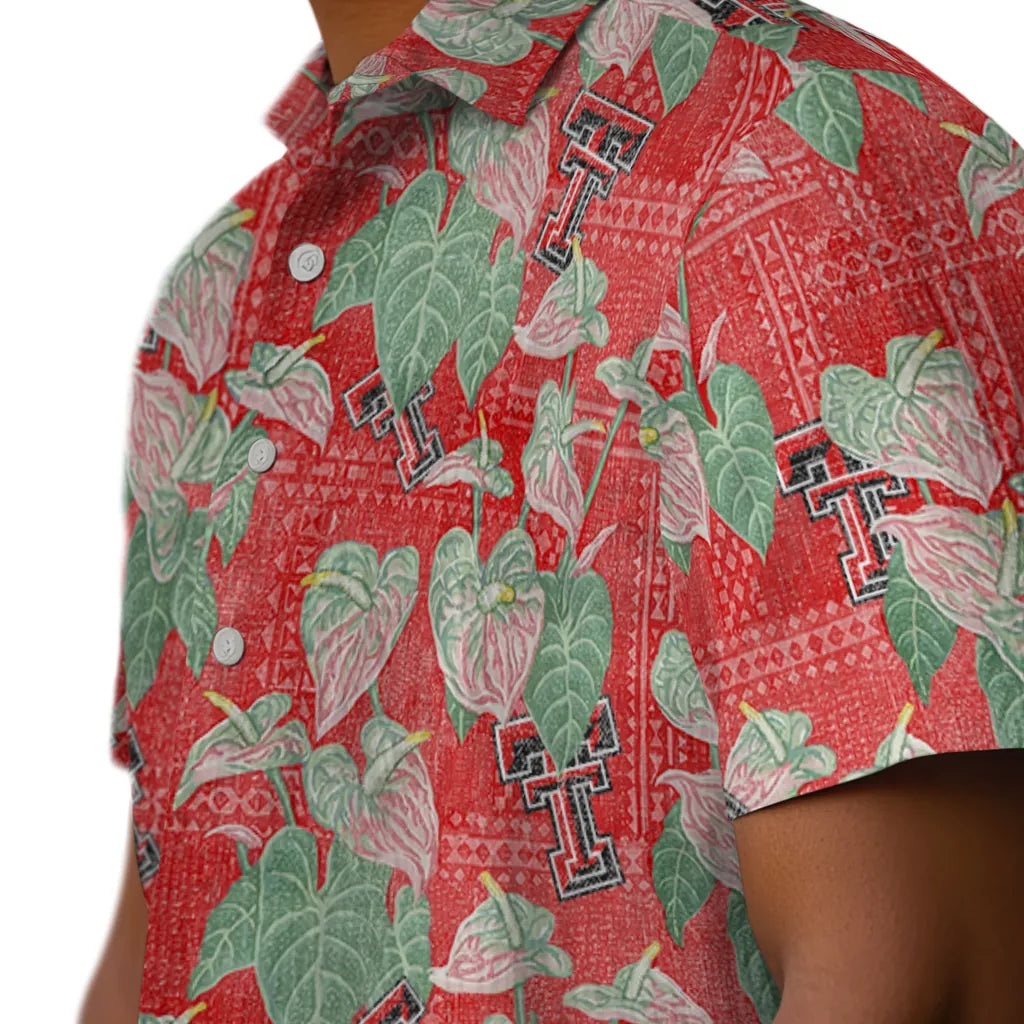 Texas Tech Red Raiders Hawaiian Shirt - Anthurium Overlay | Hula Hawaiian Shirts