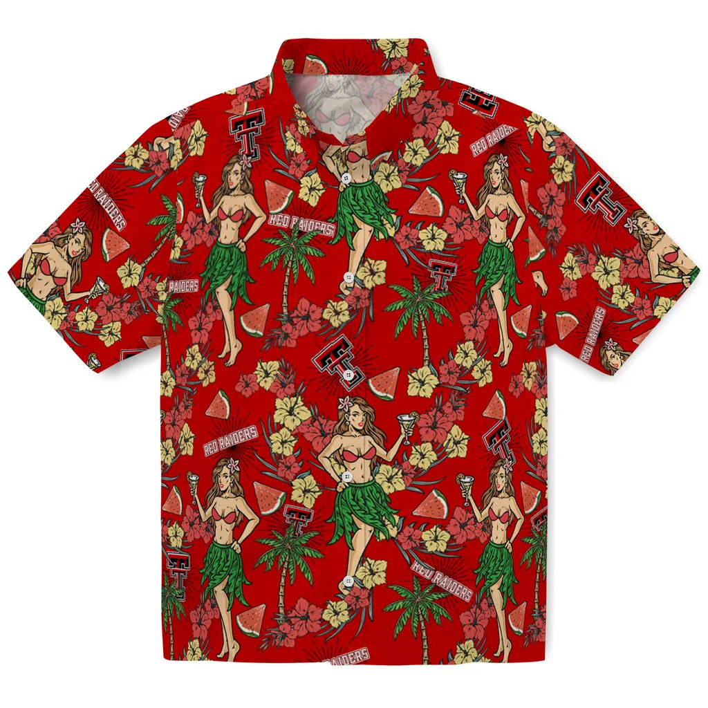 Texas Tech Red Raiders Hawaiian Shirt - Hawaiian Girls Design | Hula Hawaiian Shirts