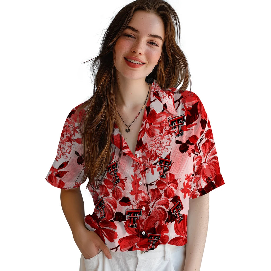Texas Tech Red Raiders Hawaiian Shirt - Hibiscus Arrangement | Hula Hawaiian Shirts