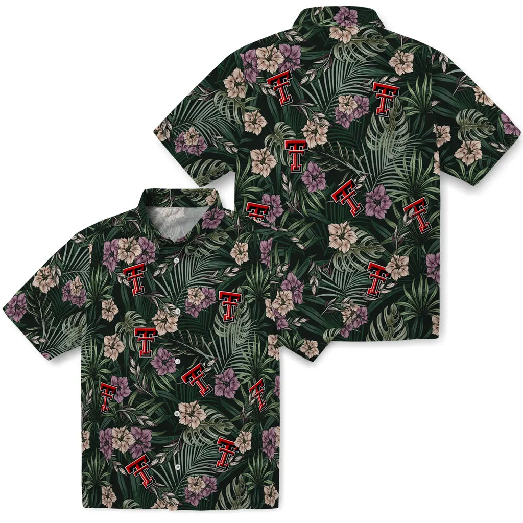 Texas Tech Red Raiders Hawaiian Shirt - Hibiscus Leaves Pattern | Hula Hawaiian Shirts