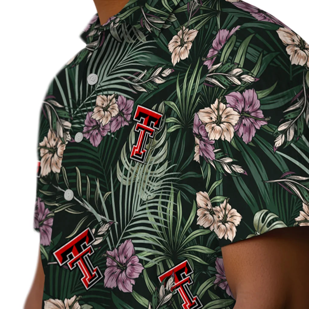 Texas Tech Red Raiders Hawaiian Shirt - Hibiscus Leaves Pattern | Hula Hawaiian Shirts