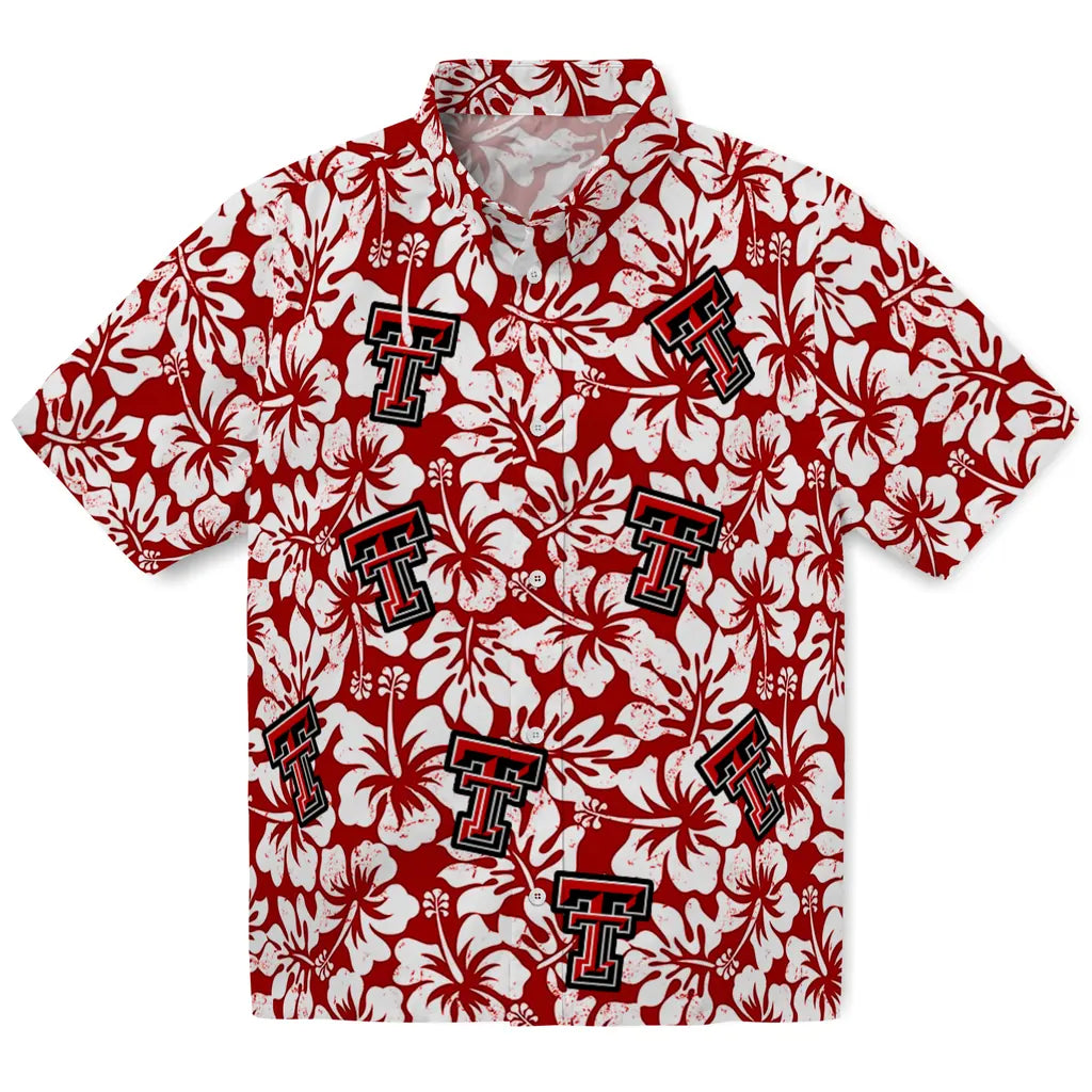 Texas Tech Red Raiders Hawaiian Shirt - Hibiscus Motif | Hula Hawaiian Shirts