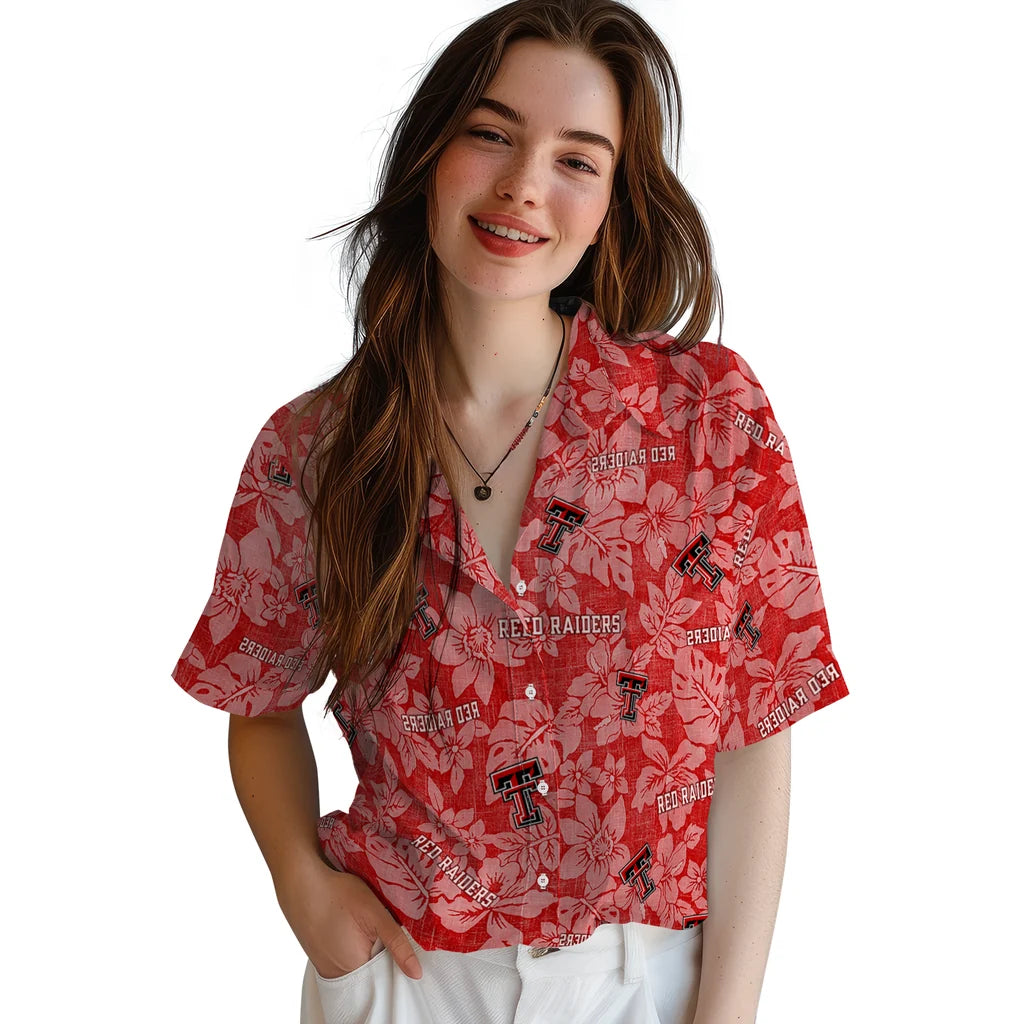 Texas Tech Red Raiders Hawaiian Shirt - Hibiscus Oasis | Hula Hawaiian Shirts