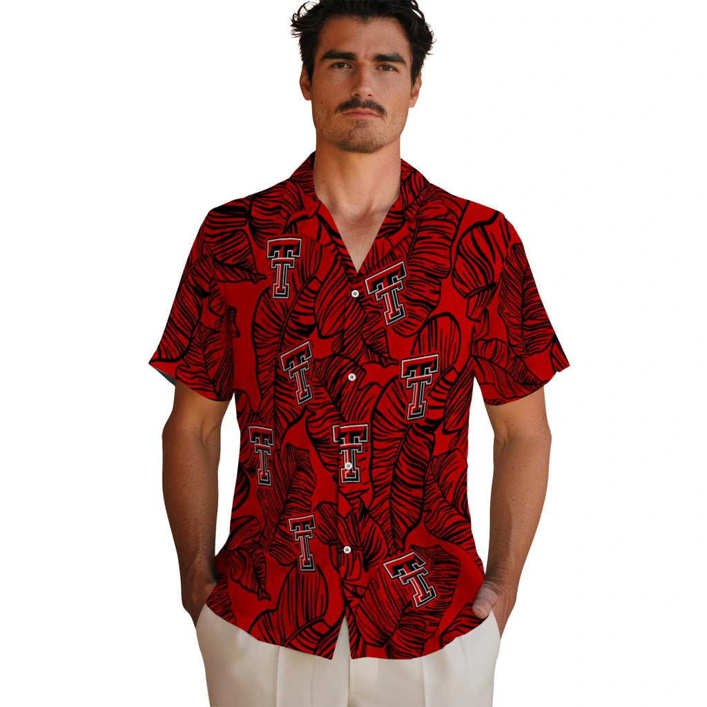 Texas Tech Red Raiders Hawaiian Shirt - Leaf Outline | Hula Hawaiian Shirts
