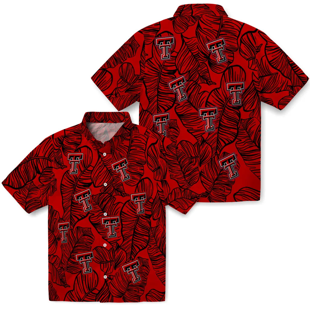 Texas Tech Red Raiders Hawaiian Shirt - Leaf Outline | Hula Hawaiian Shirts
