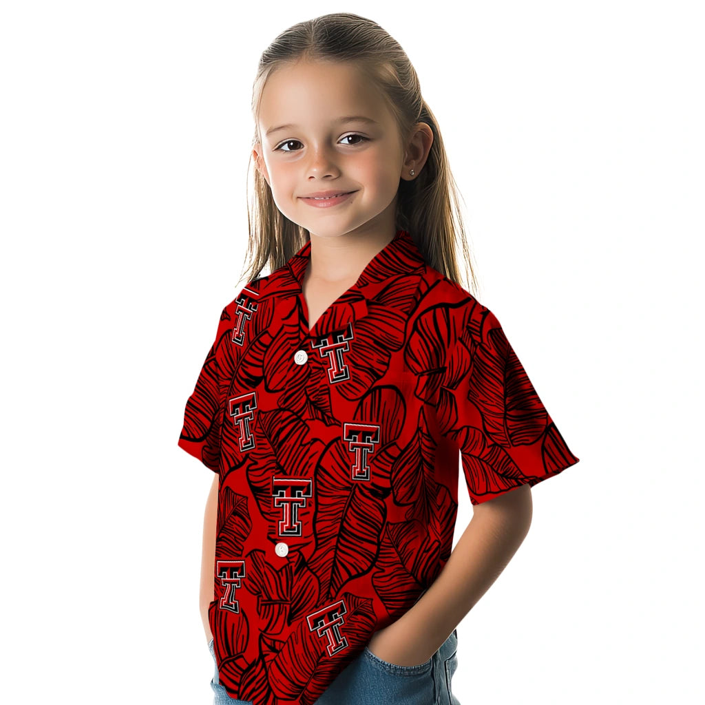 Texas Tech Red Raiders Hawaiian Shirt - Leaf Outline | Hula Hawaiian Shirts