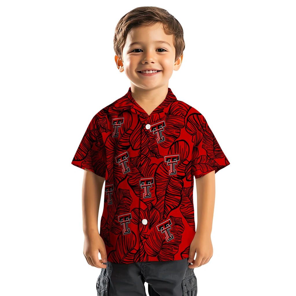 Texas Tech Red Raiders Hawaiian Shirt - Leaf Outline | Hula Hawaiian Shirts