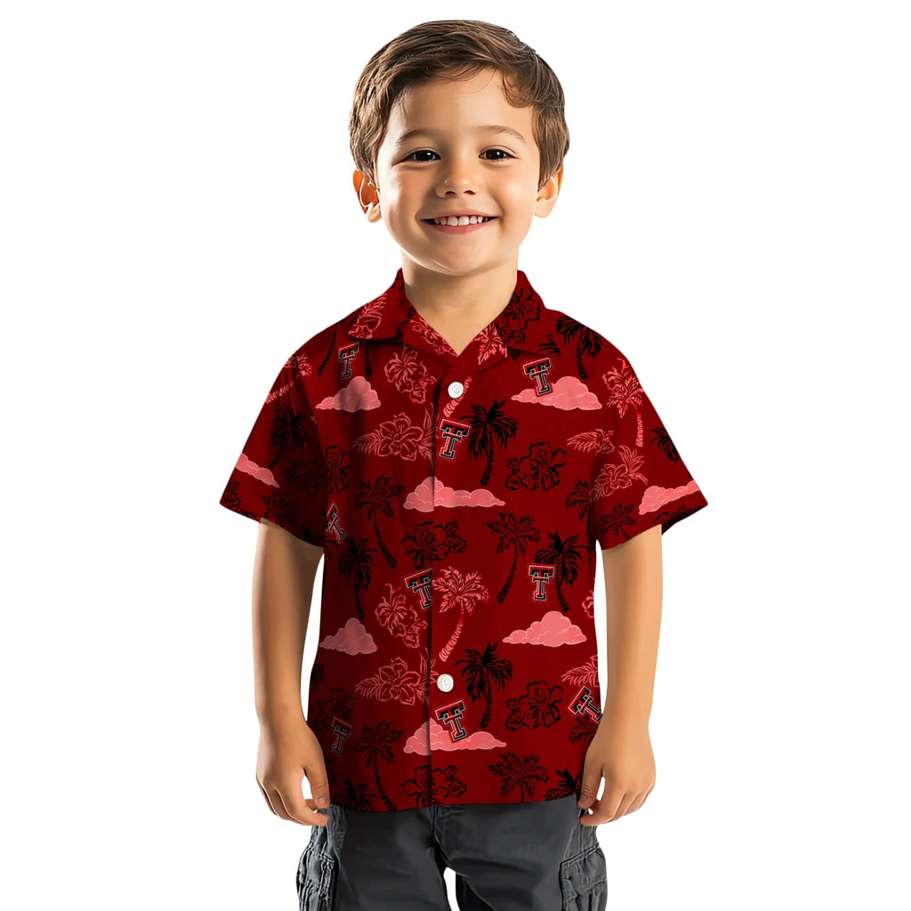 Texas Tech Red Raiders Hawaiian Shirt - Palm And Clouds | Hula Hawaiian Shirts