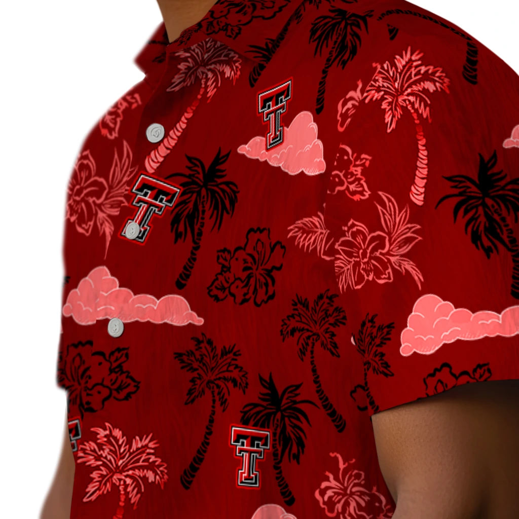 Texas Tech Red Raiders Hawaiian Shirt - Palm And Clouds | Hula Hawaiian Shirts