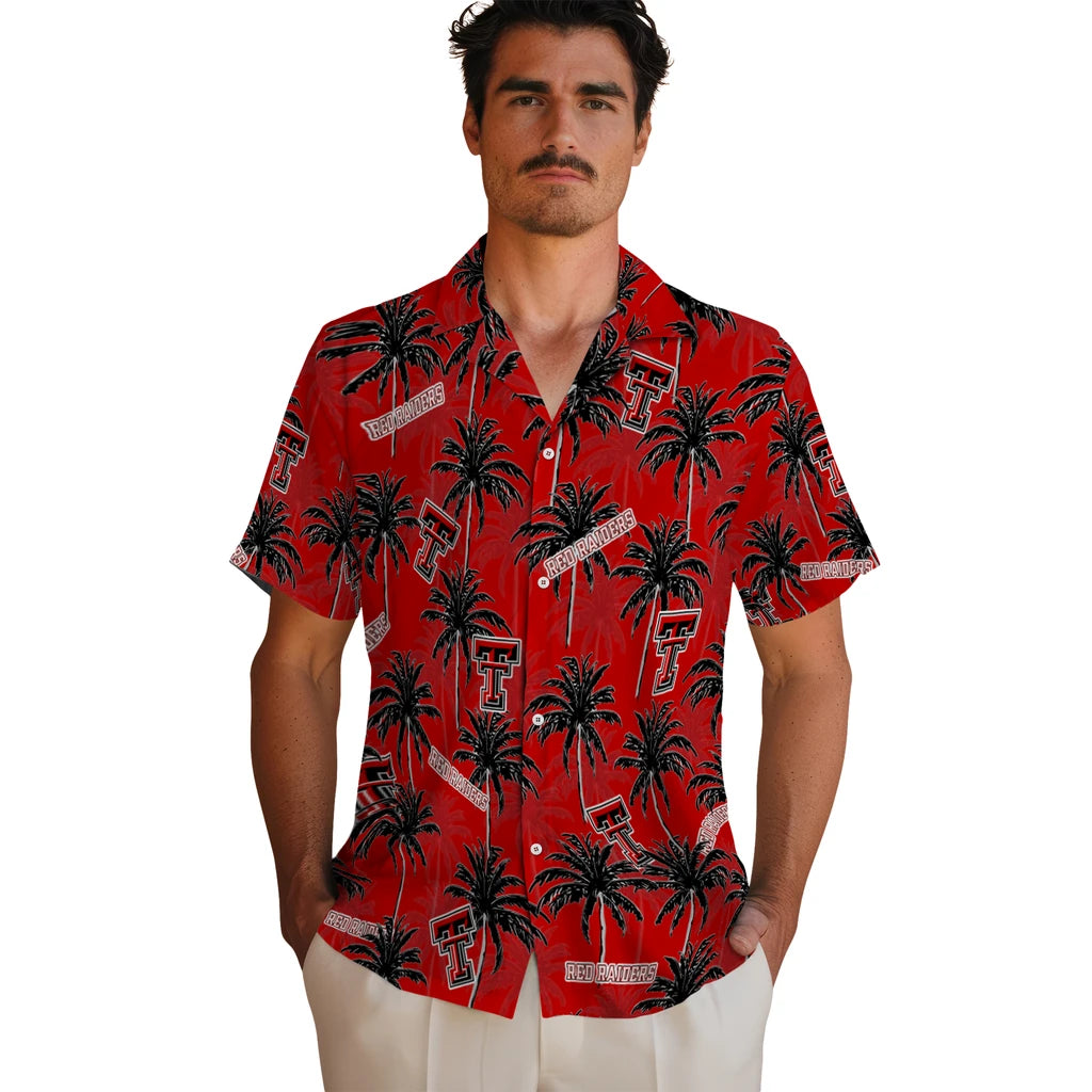 Texas Tech Red Raiders Hawaiian Shirt - Palm Tree Motif | Hula Hawaiian Shirts
