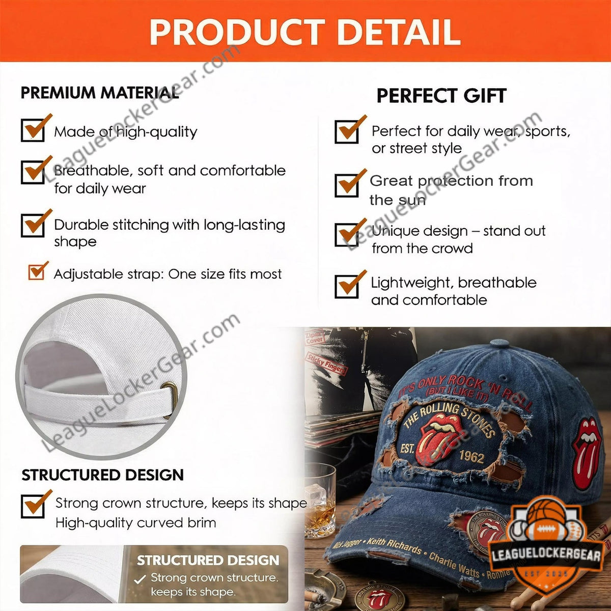 The Rolling Stones It's Only Rock 'n Roll Baseball Cap - LeagueLockerGear