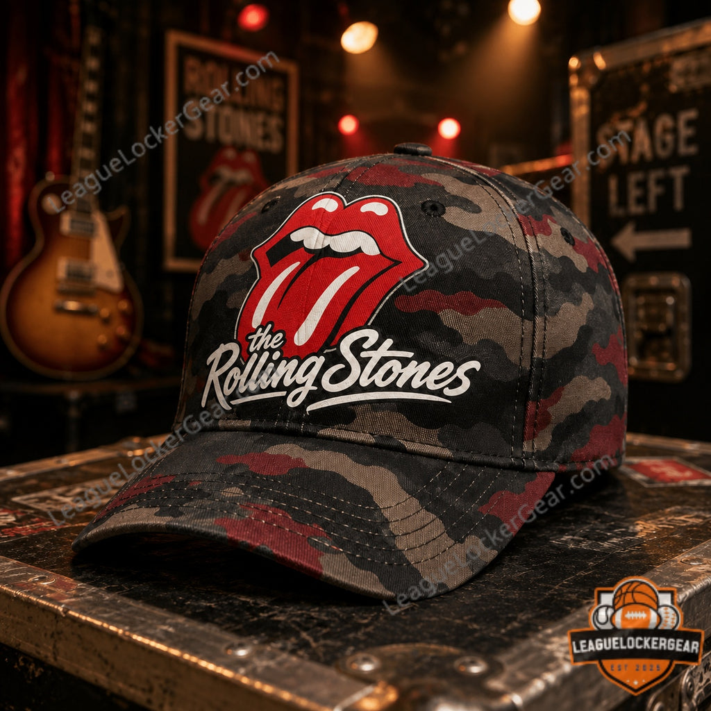 The Rolling Stones Wild Tongue Vintage Camo Classic Rock Cap