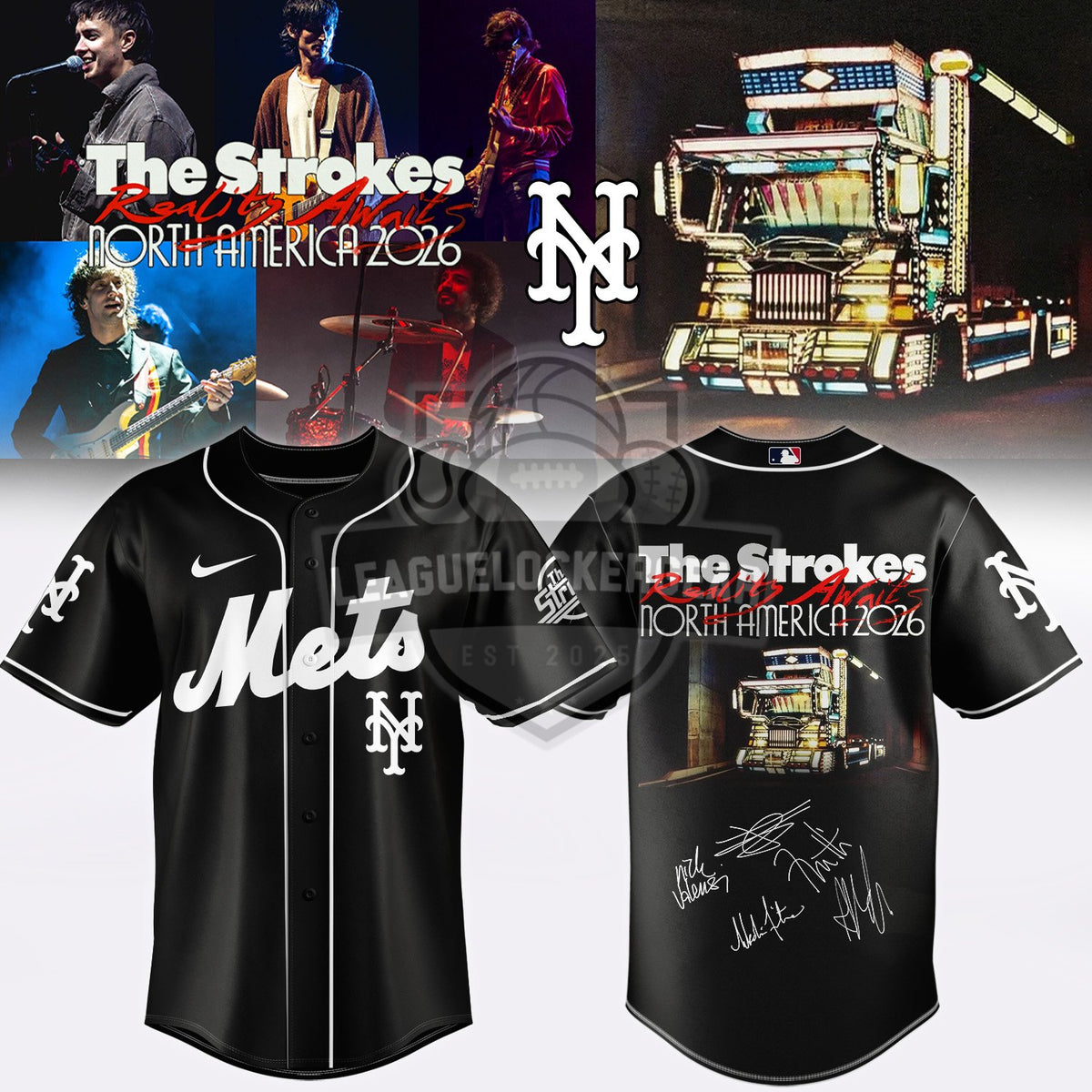 All Team MLB x The Strokes Road Awaits North America 2026 Baseball Jersey - LeagueLockerGear