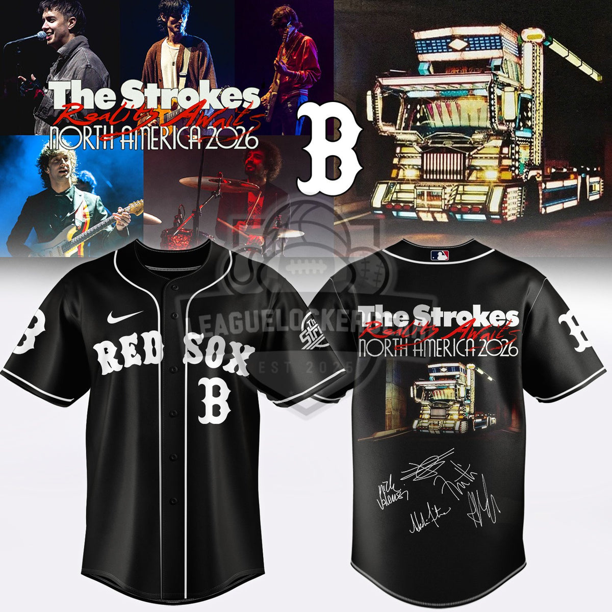 All Team MLB x The Strokes Road Awaits North America 2026 Baseball Jersey - LeagueLockerGear