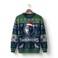 Minnesota Timberwolves Ugly Christmas Sweater – Howling Wolf Green & Blue Winter Theme Fan Gear NBA - LeagueLockerGear