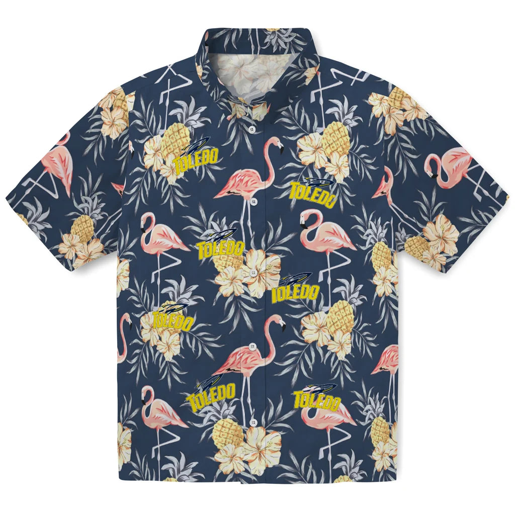 Toledo Rockets Hawaiian Shirt - Flamingo Hibiscus | Hula Hawaiian Shirts