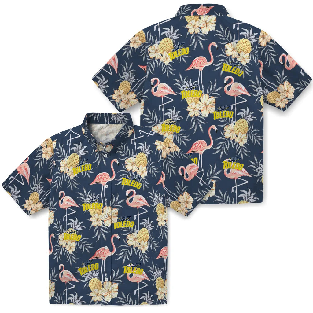 Toledo Rockets Hawaiian Shirt - Flamingo Hibiscus | Hula Hawaiian Shirts