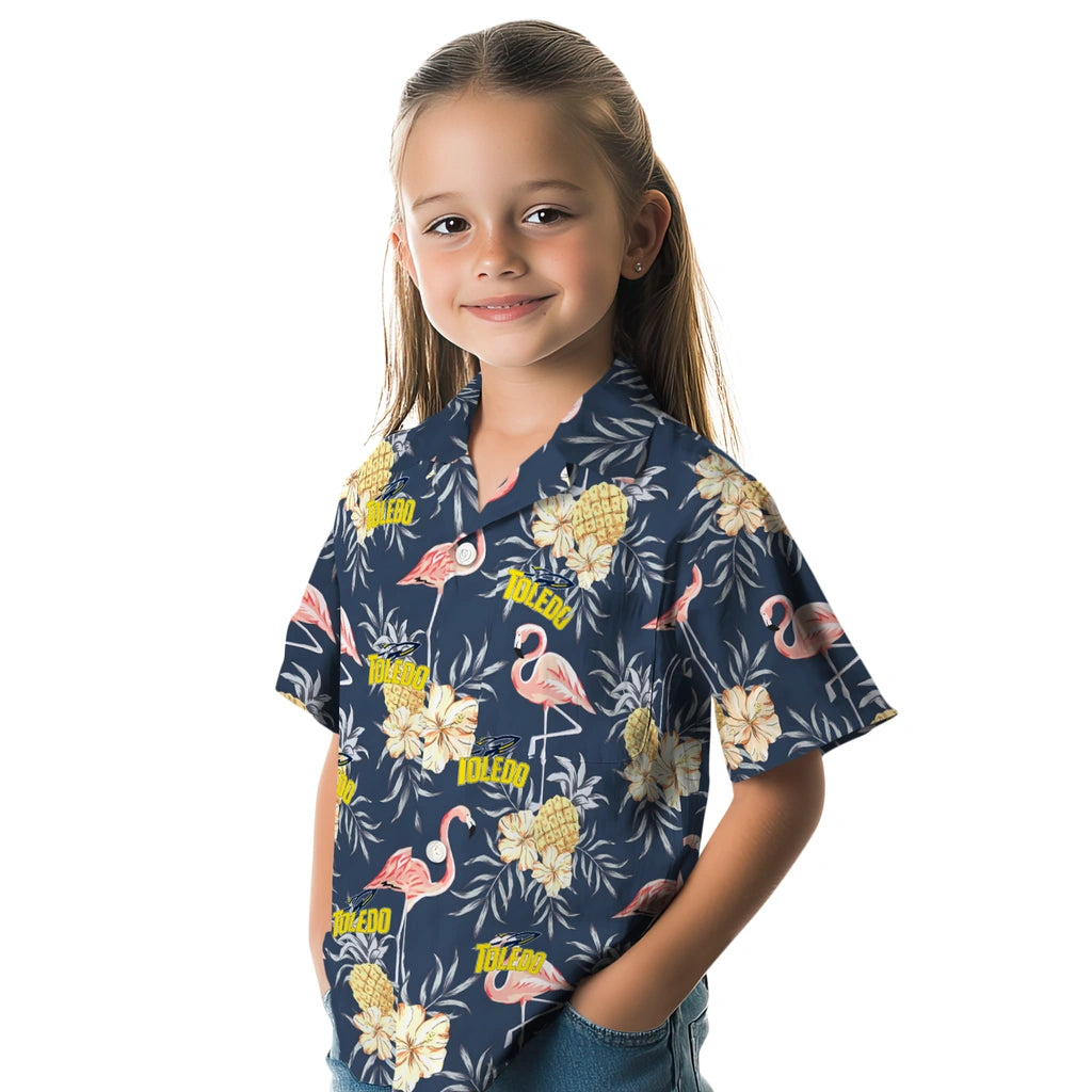 Toledo Rockets Hawaiian Shirt - Flamingo Hibiscus | Hula Hawaiian Shirts