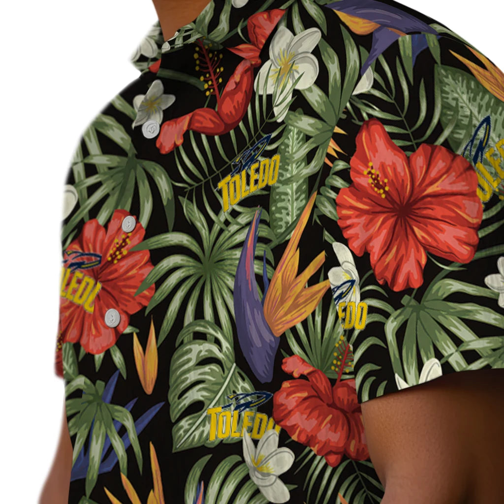Toledo Rockets Hawaiian Shirt - Hawaii Floral Hibiscus | Hula Hawaiian Shirts