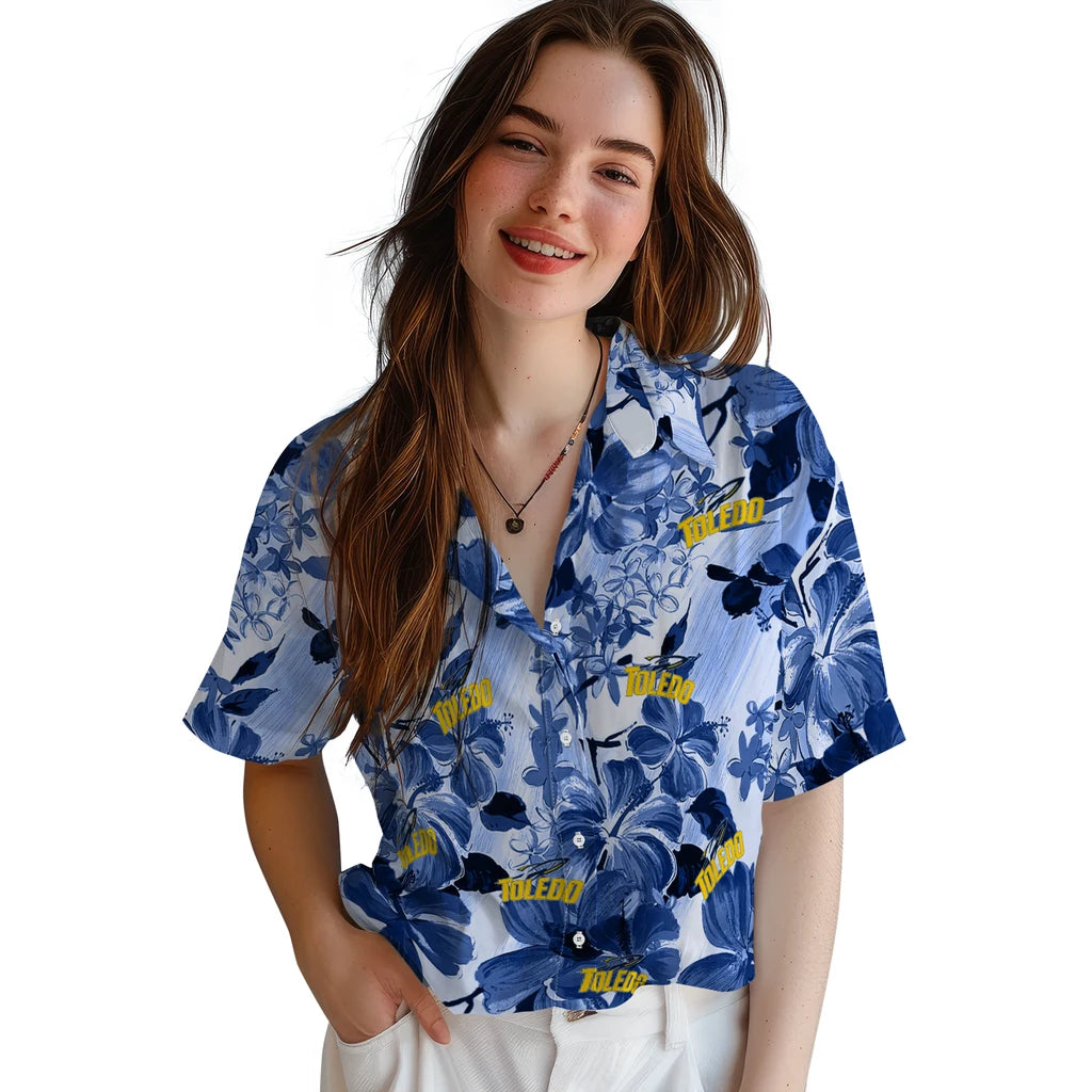 Toledo Rockets Hawaiian Shirt - Hibiscus Arrangement | Hula Hawaiian Shirts