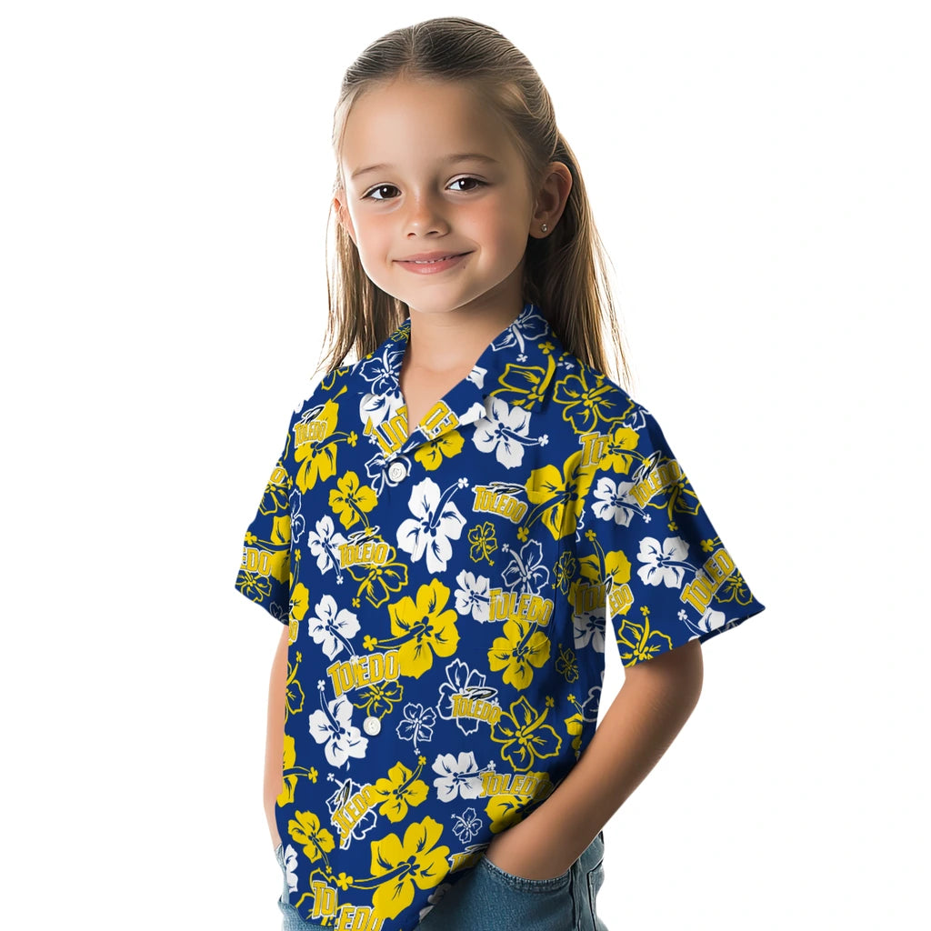 Toledo Rockets Hawaiian Shirt - Hibiscus Flower Design | Hula Hawaiian Shirts