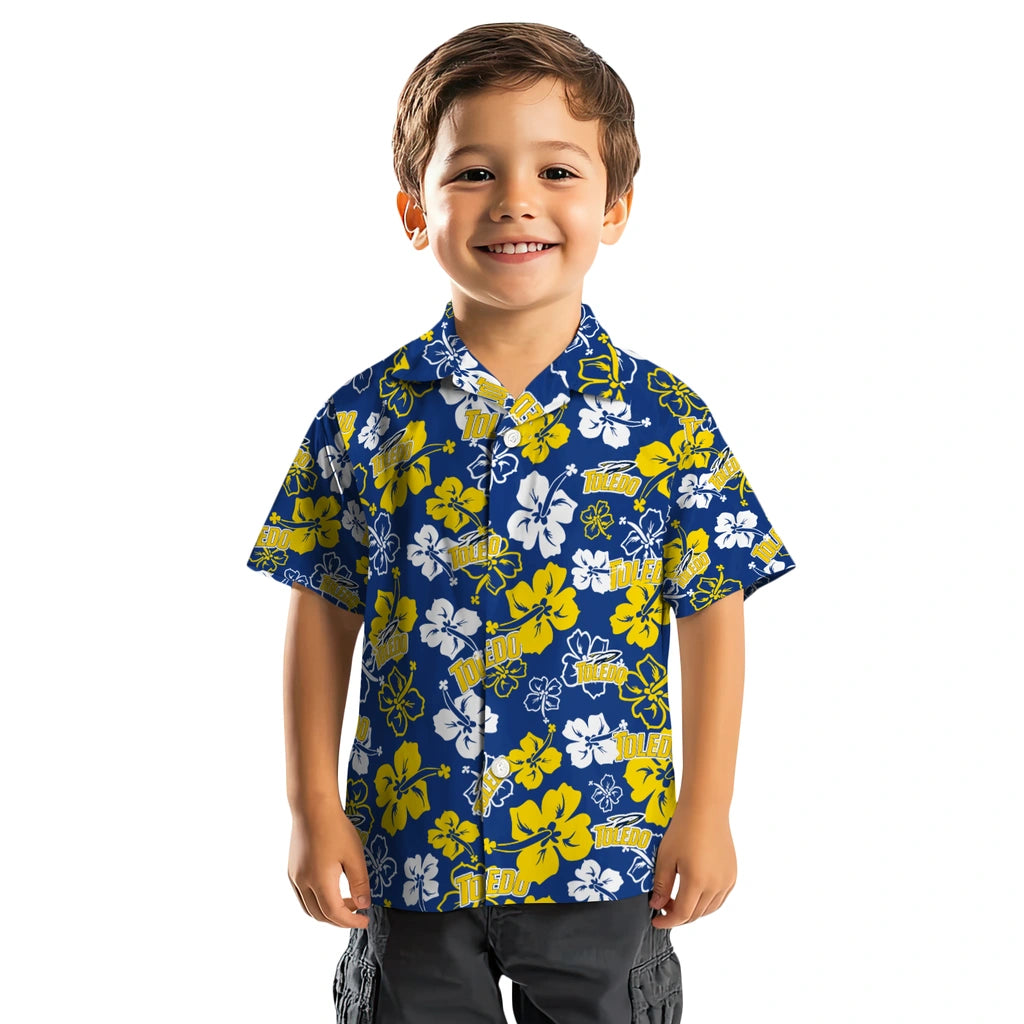 Toledo Rockets Hawaiian Shirt - Hibiscus Flower Design | Hula Hawaiian Shirts