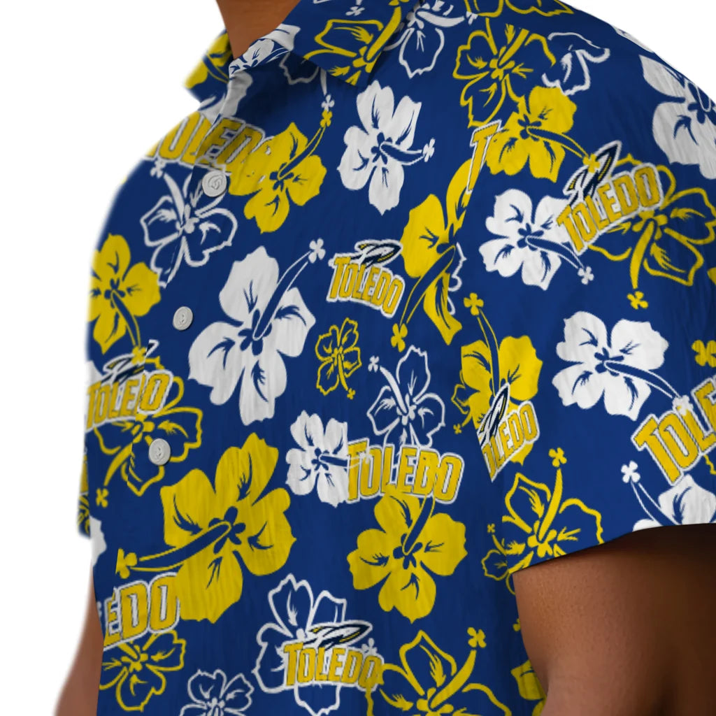 Toledo Rockets Hawaiian Shirt - Hibiscus Flower Design | Hula Hawaiian Shirts