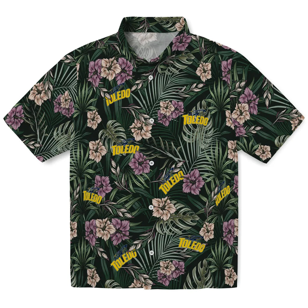 Toledo Rockets Hawaiian Shirt - Hibiscus Leaves Pattern | Hula Hawaiian Shirts