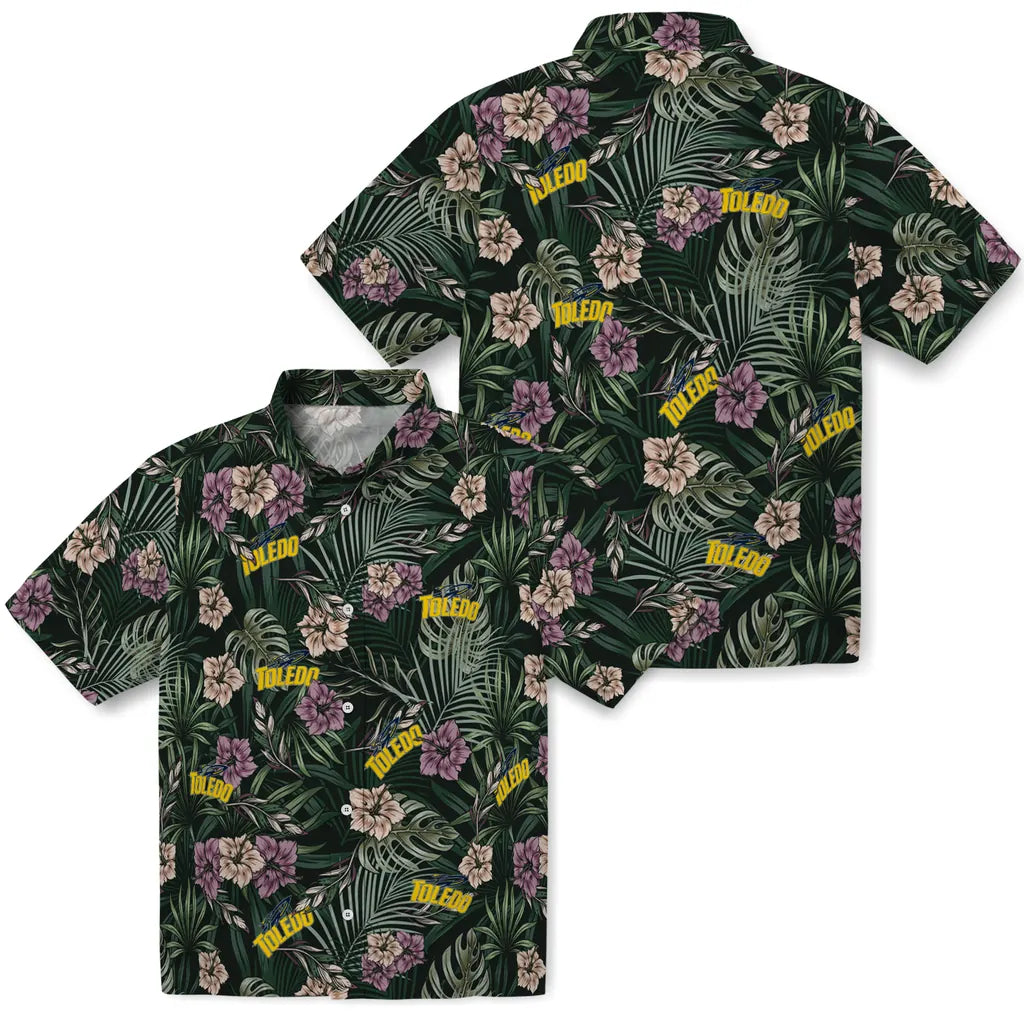 Toledo Rockets Hawaiian Shirt - Hibiscus Leaves Pattern | Hula Hawaiian Shirts