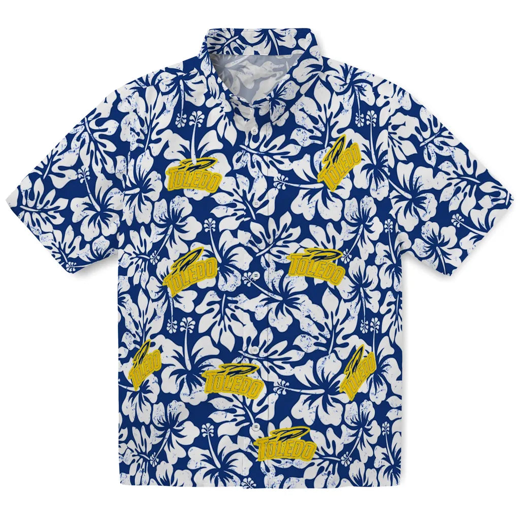 Toledo Rockets Hawaiian Shirt - Hibiscus Motif | Hula Hawaiian Shirts